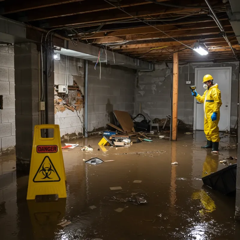Flooded Basement Electrical Hazard in Russell County, KY Property