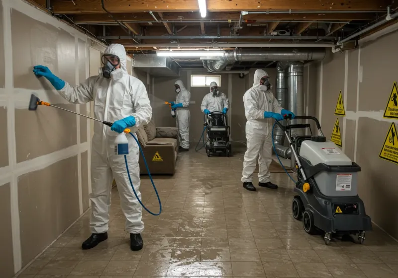 Basement Moisture Removal and Structural Drying process in Russell County, KY